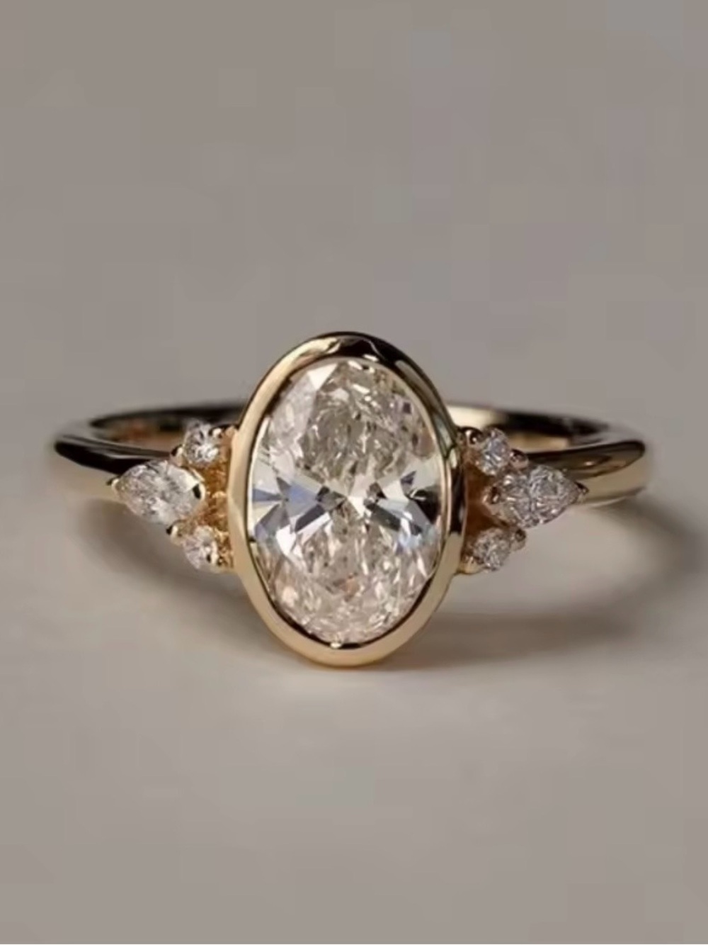 2ct Bezel Oval Ring - Picture 3 of 11